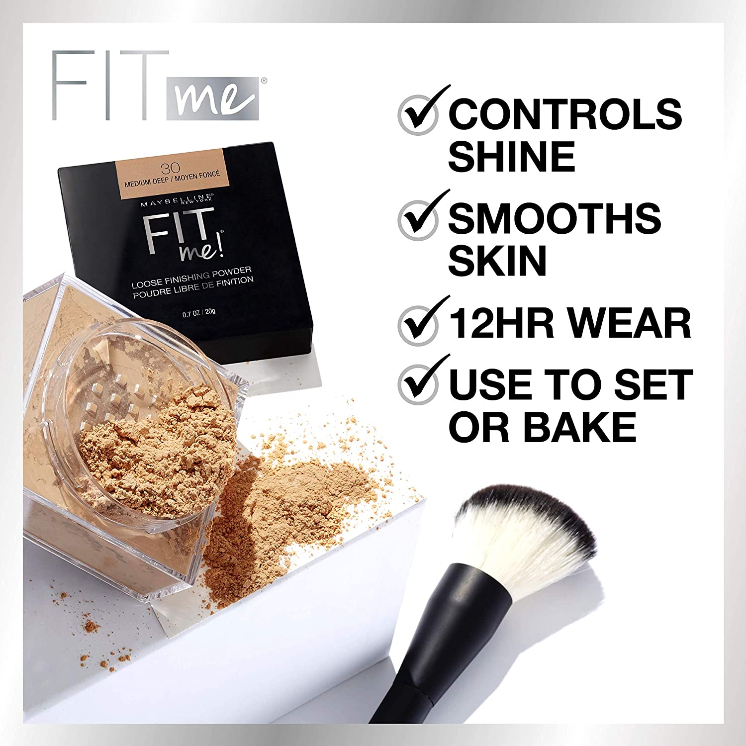 Maybelline Fit Me Loose Setting Powder, Face Powder Makeup & Finishing Powder, Fair Light, 1 Count - Image 4